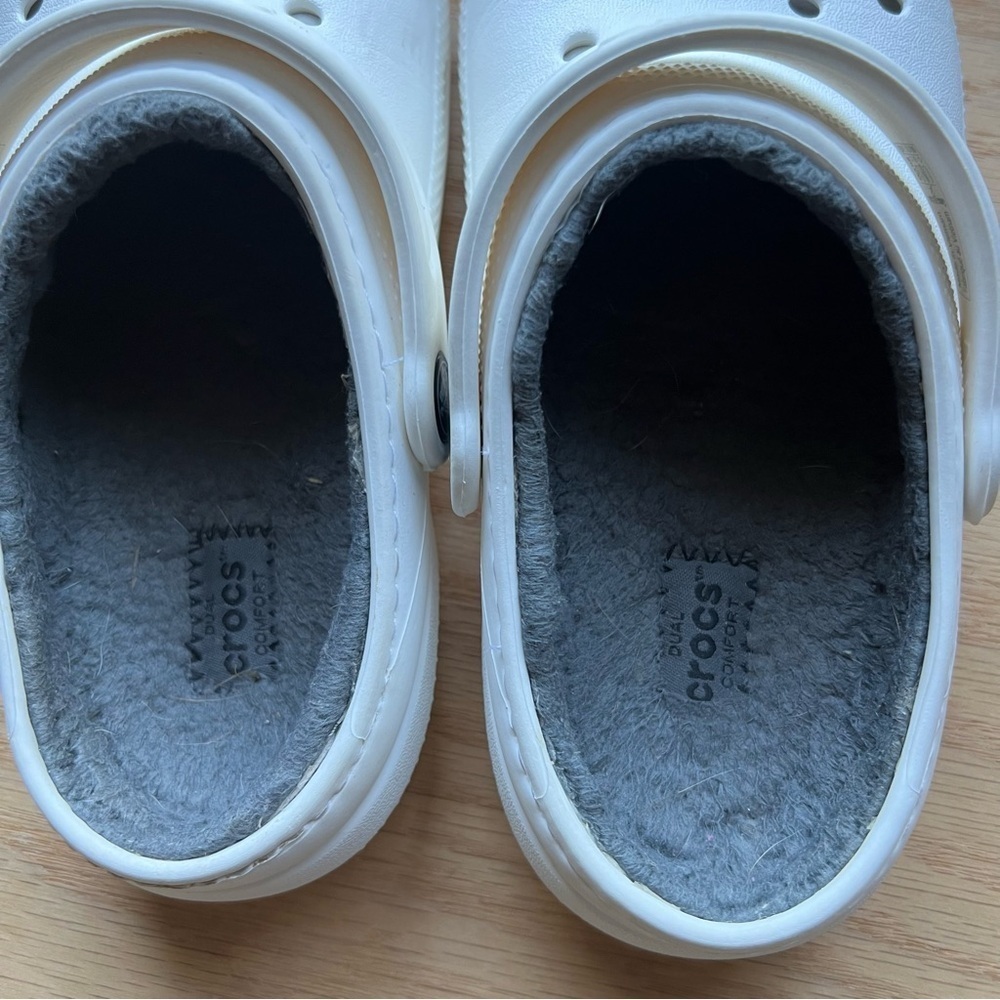 CROCS white insulated Faux Fur Lined Clog Unisex Shoes Slip On - Picture 7 of 7